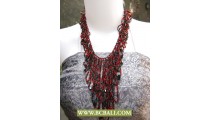 Reds and Black Squins Casandra Fashion Necklace 